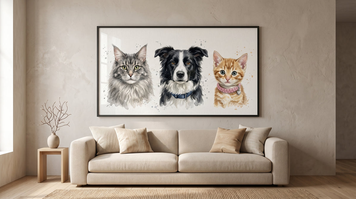 Together Forever framed portrait in a living room