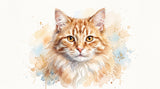 Retrato de gato — Acuarela