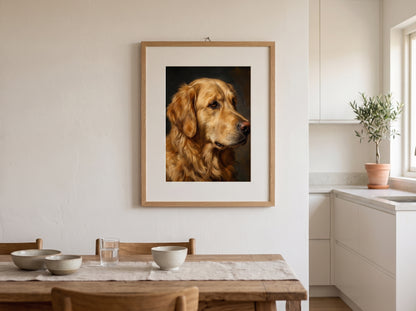 Retrato de perro estilo óleo clásico en una habitación