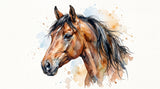 Retrato de caballo — Acuarela